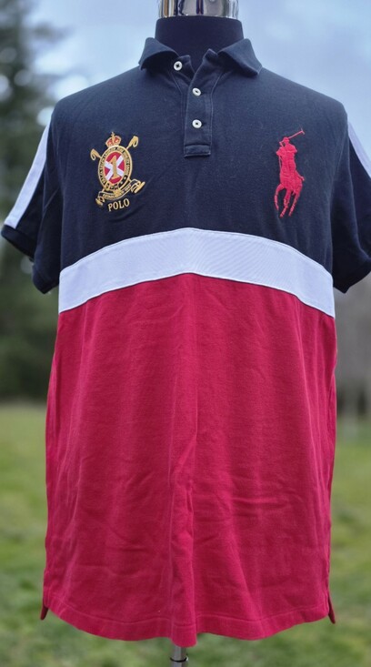 Vintage POLO Ralph Lauren Crest Big Logo Shirt Mens Large Rare Non Vintage Y2k - Picture 3 of 9